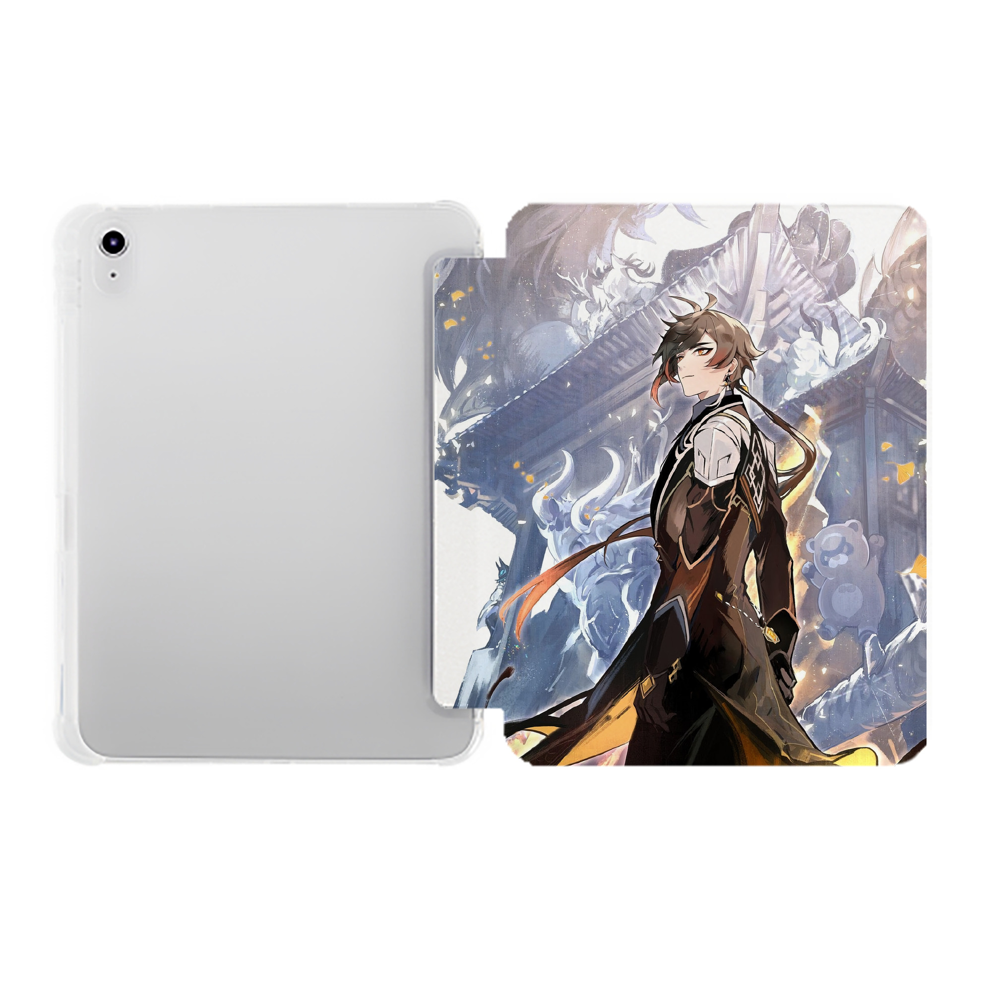 げんし神 genshin IPad ケース ペン収納付き 三つ折りスタンド PUレザー×シリコン 対応機種9.5/10.5/10.9インチ